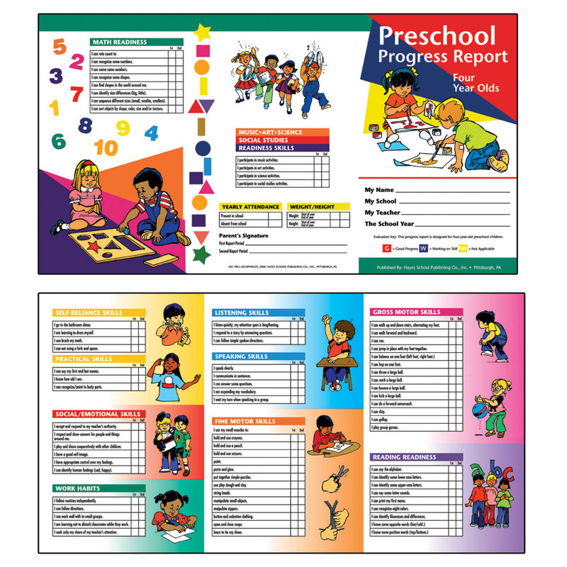 Rapport d'avancement préscolaire Hayes