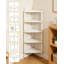 Bibliothèque d'angle à 5 niveaux, tablette en L étroite avec support de rangement, tablette en bois peu encombrante pour le salon, la chambre à coucher et le bureau