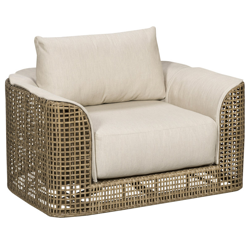 Bliss Outdoor Swivel Chair w/ Blanket, Kramer Linen