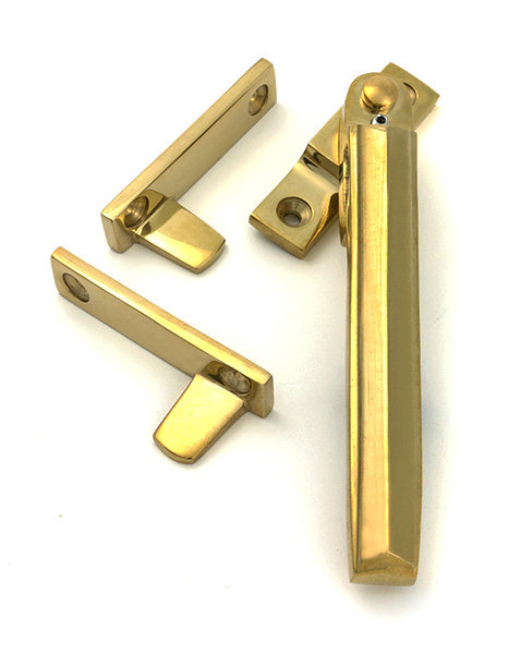 Art Deco Night-Vent Locking Fastener, Polished Brass