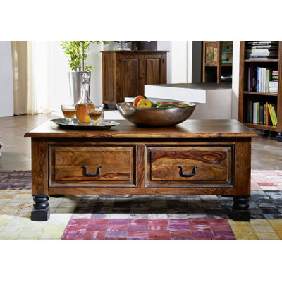 New Boston Solid Wood Four Leg Coffee Table with Storage