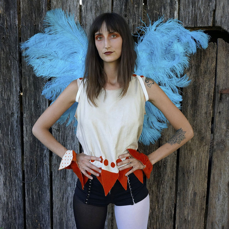 Large Ostrich Feather Wings - Light Turquoise