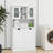 White Laundry Storage Cabinet With Adjustable Shelves And Frame Removable Bags - Finish-769118495