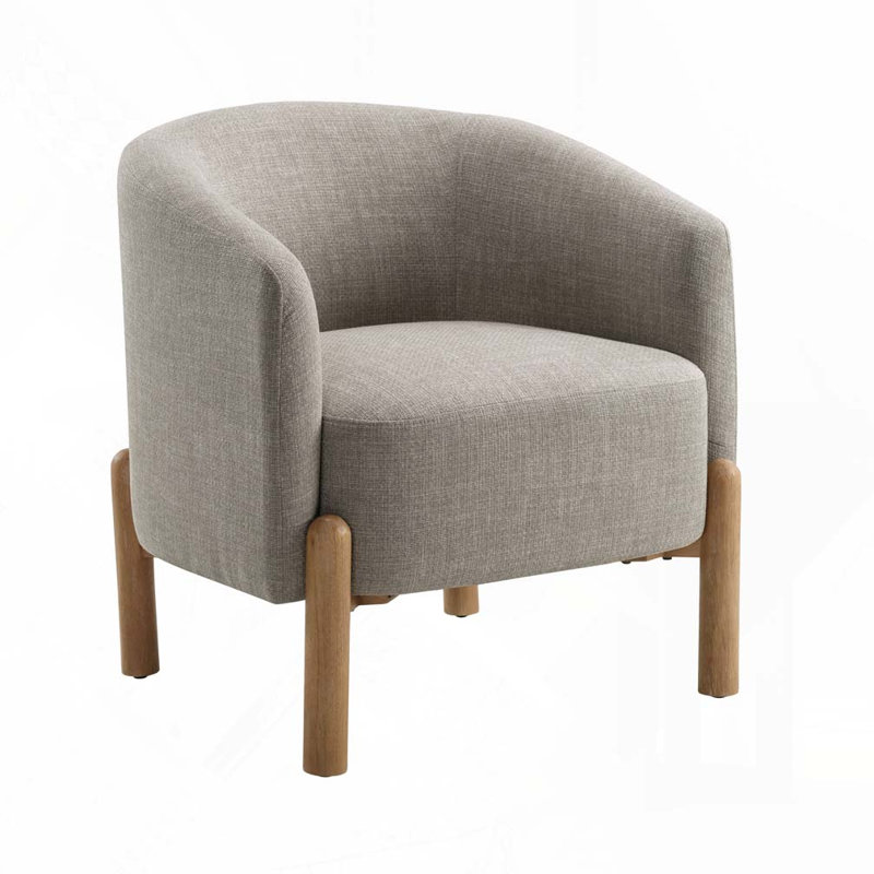 Chaise d'appoint en bois massif, Taupe