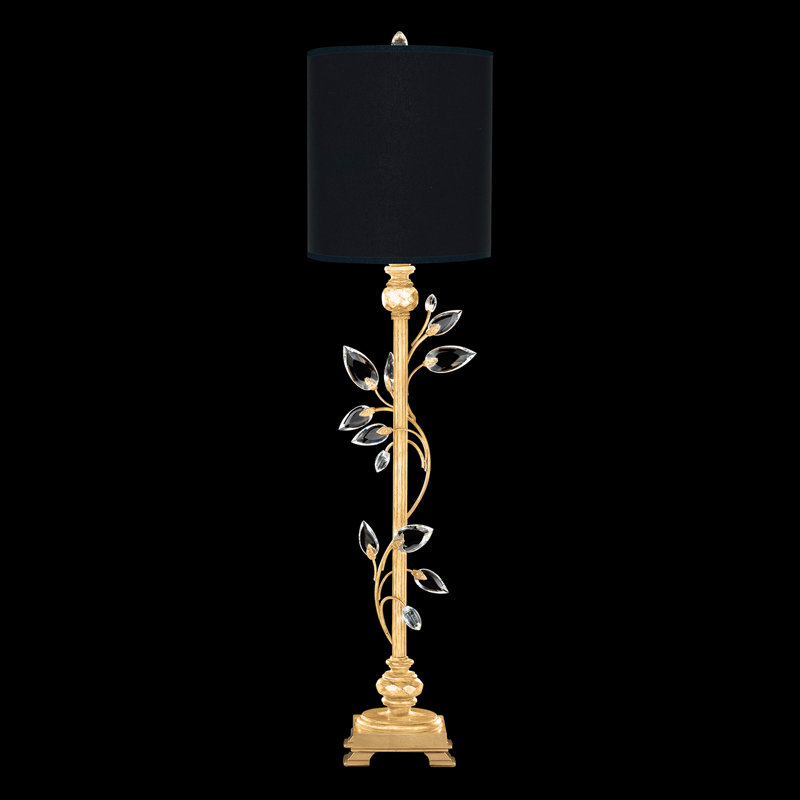 Crystal Metal Buffet Lamp, Gold , Black