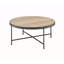 Table basse ronde de style industriel 1pc, meubles de salon en métal avec barre transversale