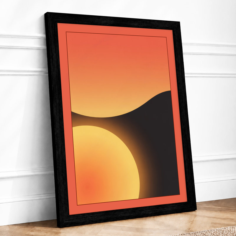 Glowing Sphere Minimalist - Print, A2 - 59.4 x 42.0 cm, Black