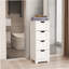 Petite armoire de rangement autoportante avec commode décorative 4 tiroirs