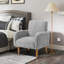 Upholstered Accent Armchair with Turned Solid Wood Legs-238016688