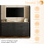 Meuble télé 3 pièces Mid-Century Farmhouse, meuble télé 70 po avec bibliothèque et armoire de rangement réglable, buffet rustique pour le salon, noir-673187319