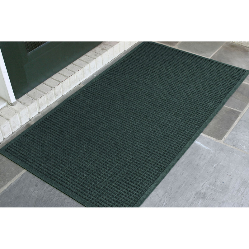 WaterHog Squares Indoor Outdoor Door Mat, Rectangle 3' x 5', Evergreen