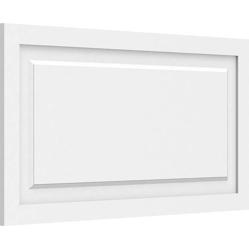 Panneau mural Harrison 3D en blanc, H 20 po x l 38 po x P 0,63 po