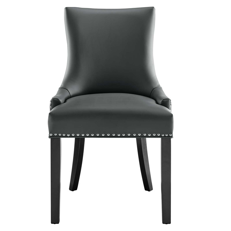 Marquis Vegan Leather Dining Chair, Gray, 1