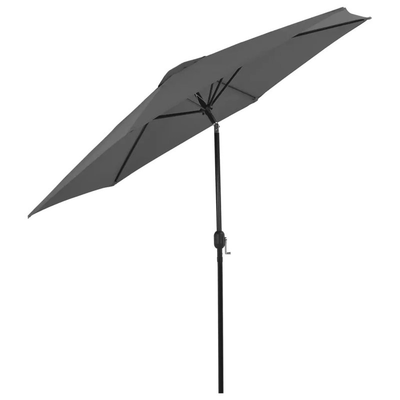 300cm Market Parasol, Anthracite, 250cm H x 300cm W x 300cm D, Black