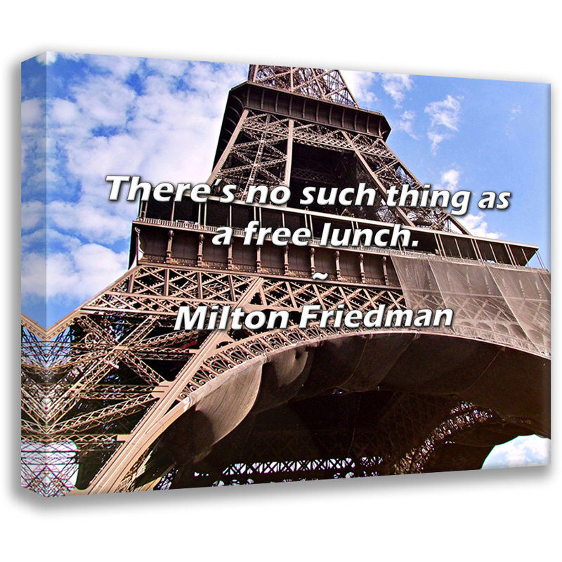 Milton Friedman Quote: There’s no such thing as a free lunch., 20" H x 24" W