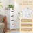 Inbox Zero 2 Pcs 4-drawer Narrow Rolling Storage Cabinet With Pull Handles Built-in Wheels