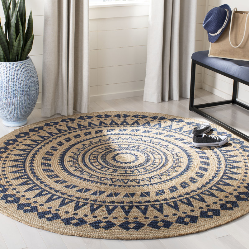 Detweiler Hand Woven Jute Oriental Rug, Round 8' x 8'