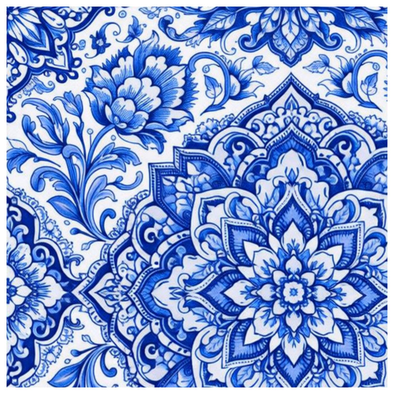 Couvertures bleues Mandala, 50 po L x 60 po H