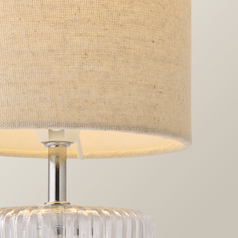Rokiatou Glass Table Lamp, Clear Base/Natural Shade