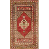 Canvello Vintage Oushak Coral Lamb's Wool Area Rug- 3'8" X 6'4"