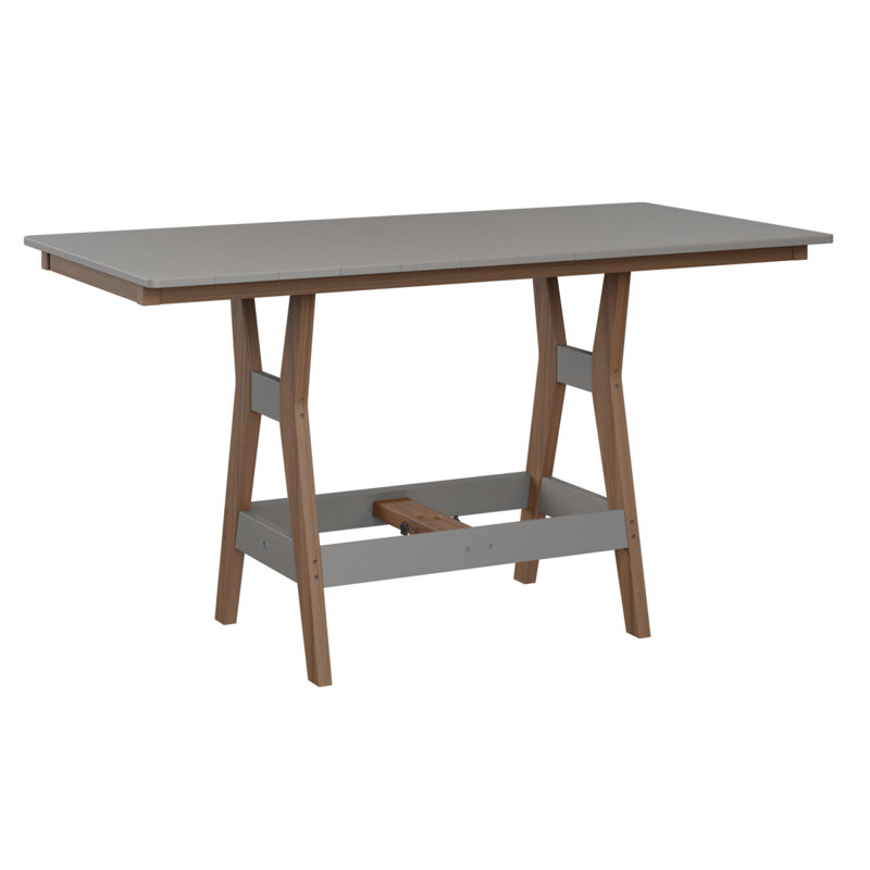 Berlin Gardens Harbor 66″ Rectangular Bar Table, Antique Mahogany, 38.87" H x 66" W x 33" D, Light Gray