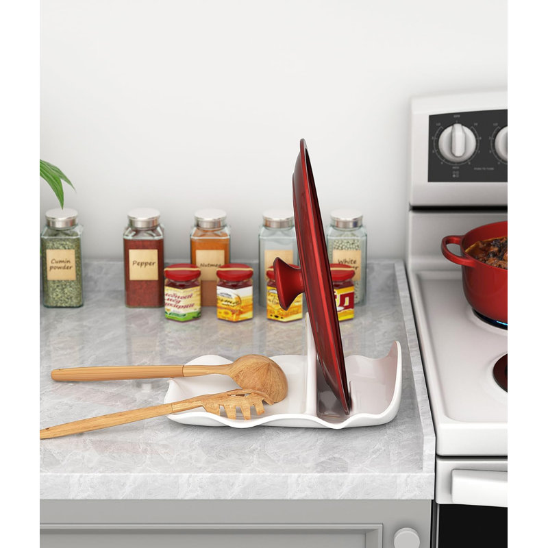 Repose-cuillère pour dessus de cuisinière, porte-couvercle en céramique
