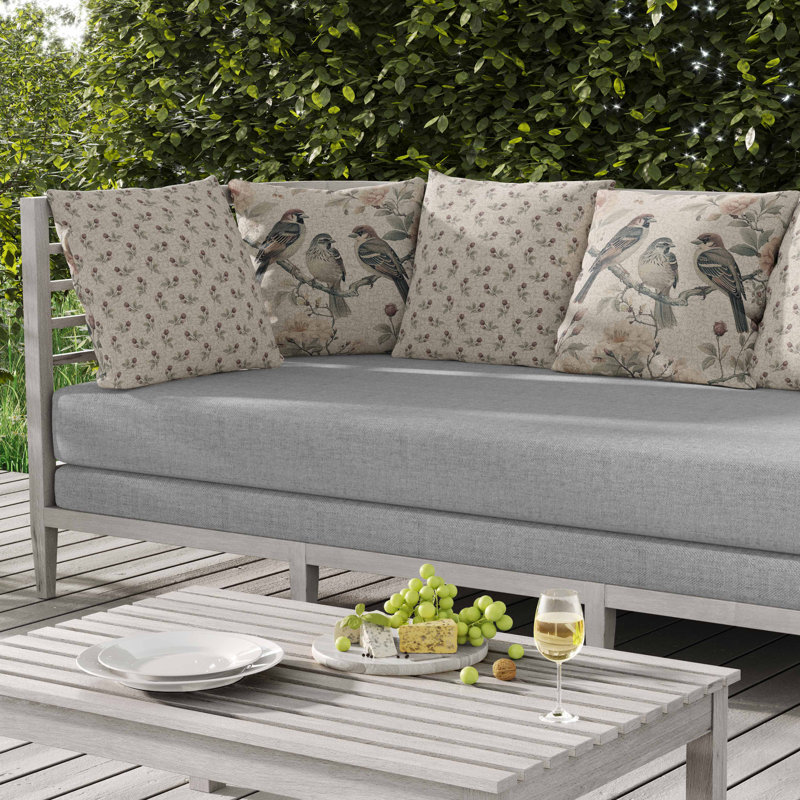 Coussin intérieur / extérieur Branch Buddies, Beige, Carré 16 po