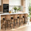 Swivel Upholstered Chenille Bar Stool-1646054668