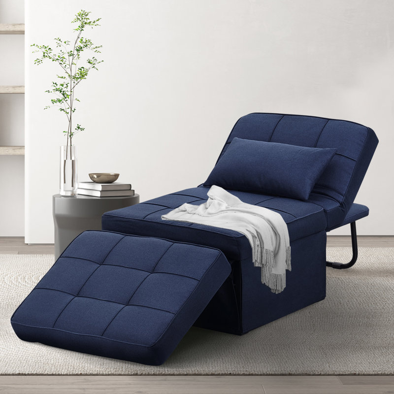 Sans accoudoirs 28,15 po Milmont, Mélange de lin bleu marine