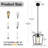 1-Light Black Lantern Pendant With Glass Shade