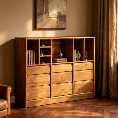American-style low bookcase for living room