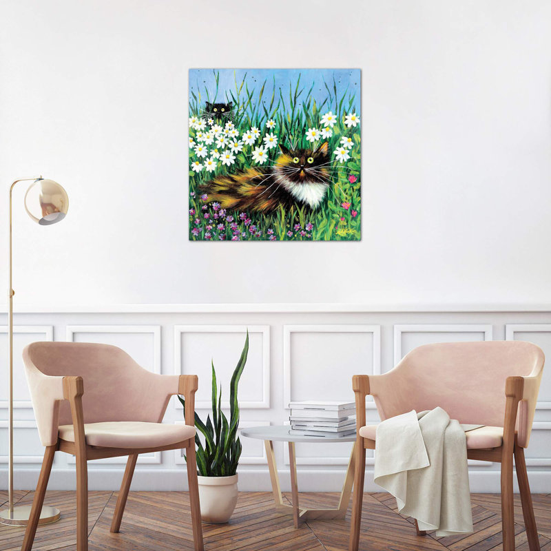 Flower Prowlers 1 Piece Wrapped Canvas Painting, 66.04 cm H x 66.04 cm W x 3.175 cm D