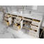 84 po Cambridge X P 22 po D Meuble-lavabo double en grain fin avec 2 po Quartz gris Piatra