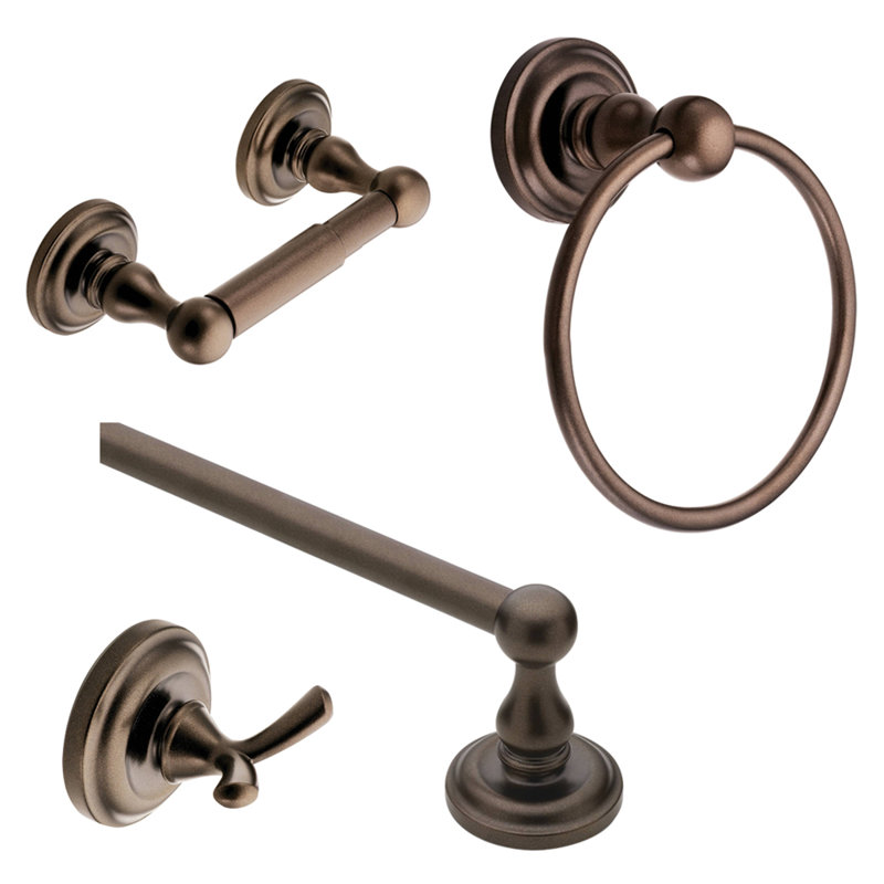 Ensemble de quincaillerie de salle de bain 4 pièces Madison, Bronze du vieux monde
