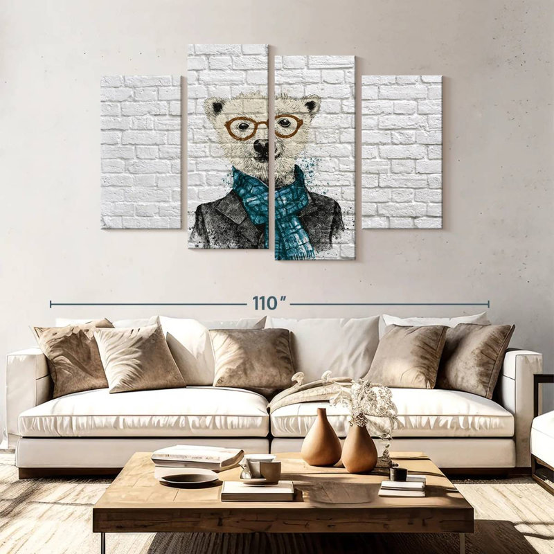 Brampt Dapper Polar Bear, 54" H x 84" W