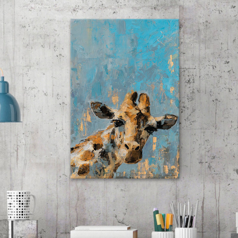 «Oh Giraffe», reproduction sur toile tendue, H 36 po x l 24 po x P 1,5 po