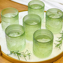 6 Santero 958 GREEN Glass Cups