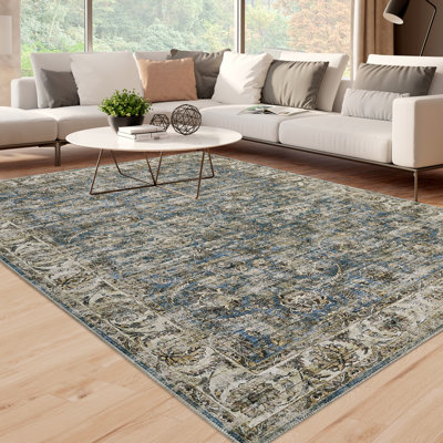 Washable Floral Indoor Rug
