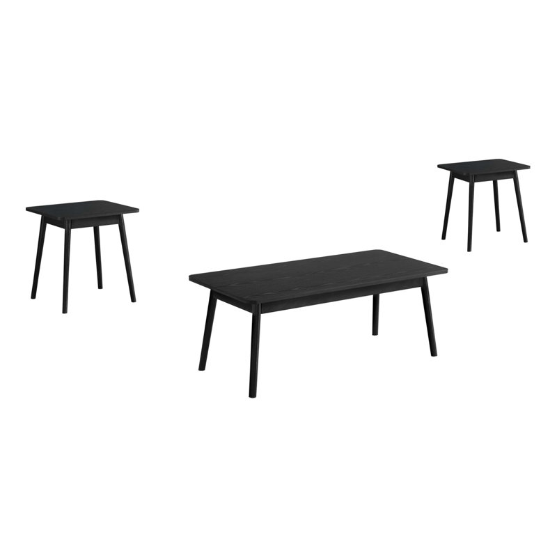 Ensemble de table Mid-Century, collection de salon 3 pièces, Noir