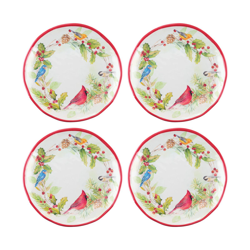 Winter Birds, 6" Melamine Plate S12