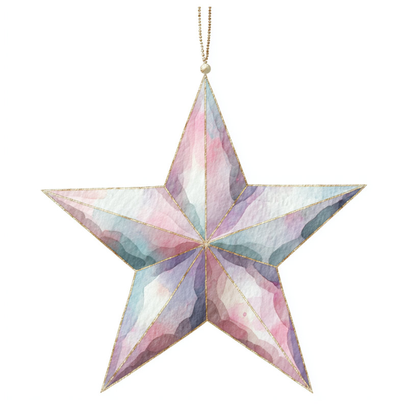 Tapisserie murale Watercolor Star, H 68 po x l 80 po avec 4 œillets