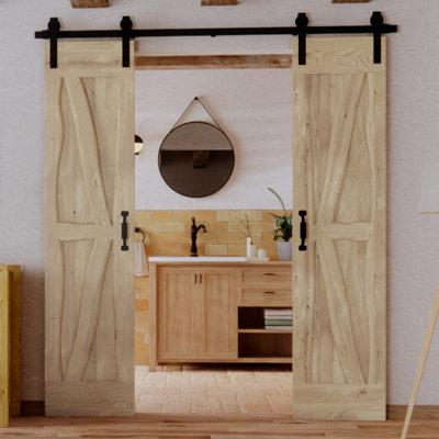 Solid Oak Barn Door Unfinished