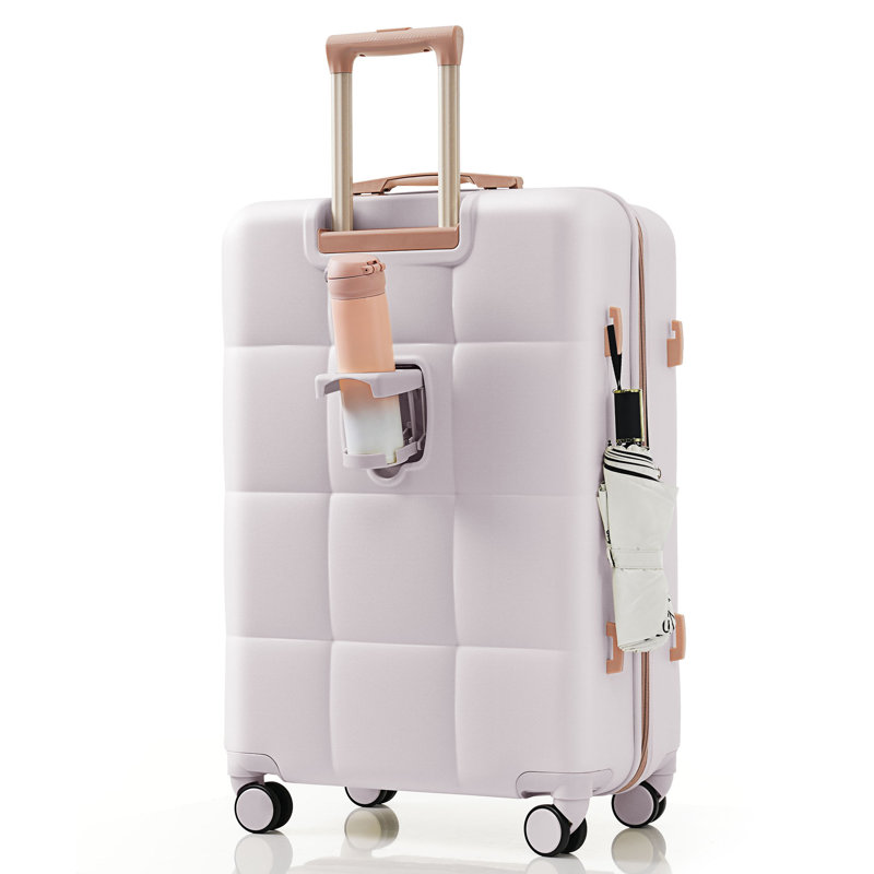Ensemble de 3 valises, bagage à main certifié avec porte-gobelet, bagage rigide en ABS avec roues pivotantes