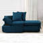 Chaise de salon convertible: tissu bleu, réglable, coussins inclus, siège de rangement, convertible transitionnel en bleu: coussins, design moderne-195408526