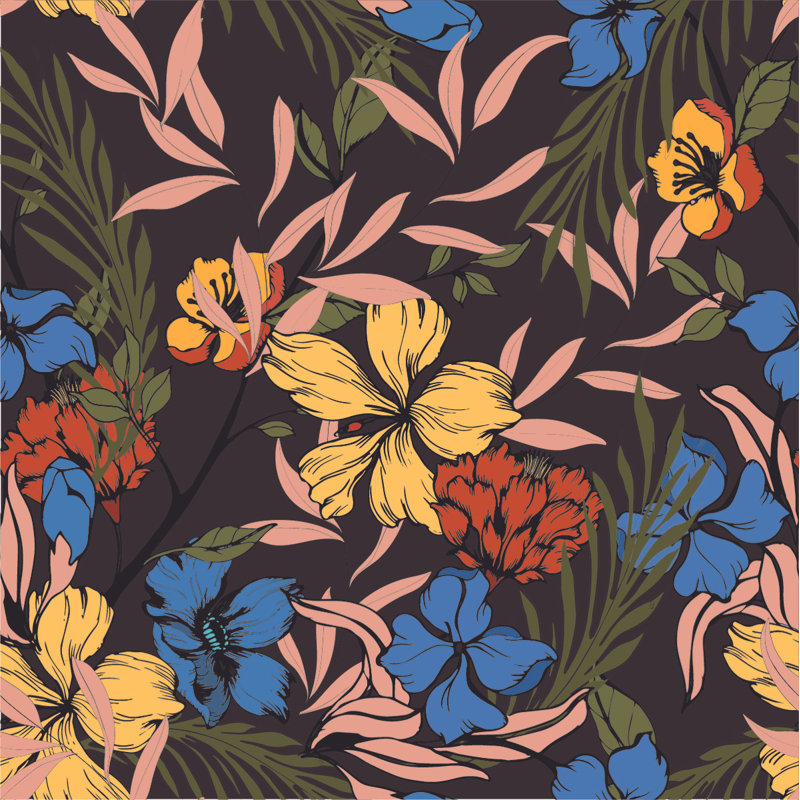 Floral Tile, 2.08' W x 10.42' L