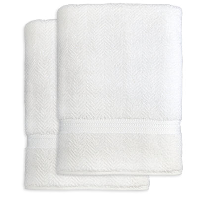 Drap de bain en coton Herringbone