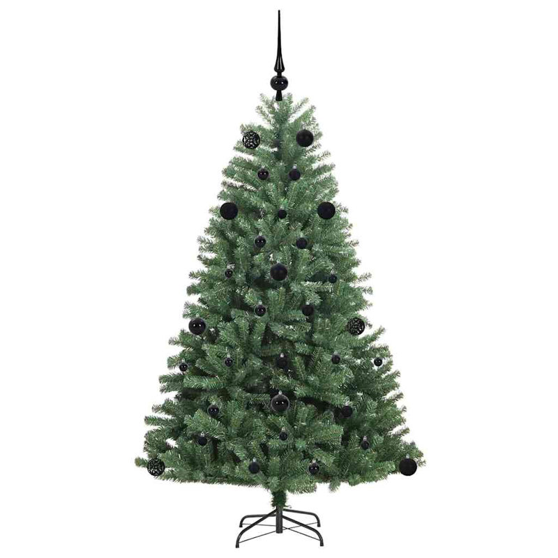 Artificial Hinged Christmas Tree Green PVC and Metal, 4.92 ft