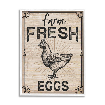 «Farm Fresh Eggs», art de giclée de poule rétro par Angela Nickeas