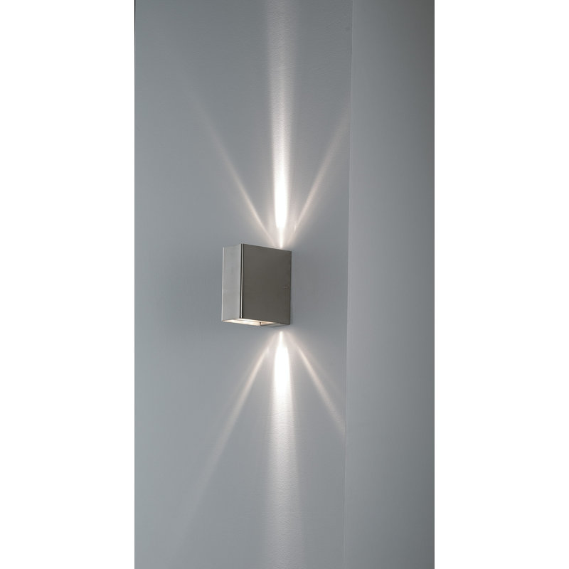 Sunrise Flush Mounted Sconce, Satin Stainless Steel
