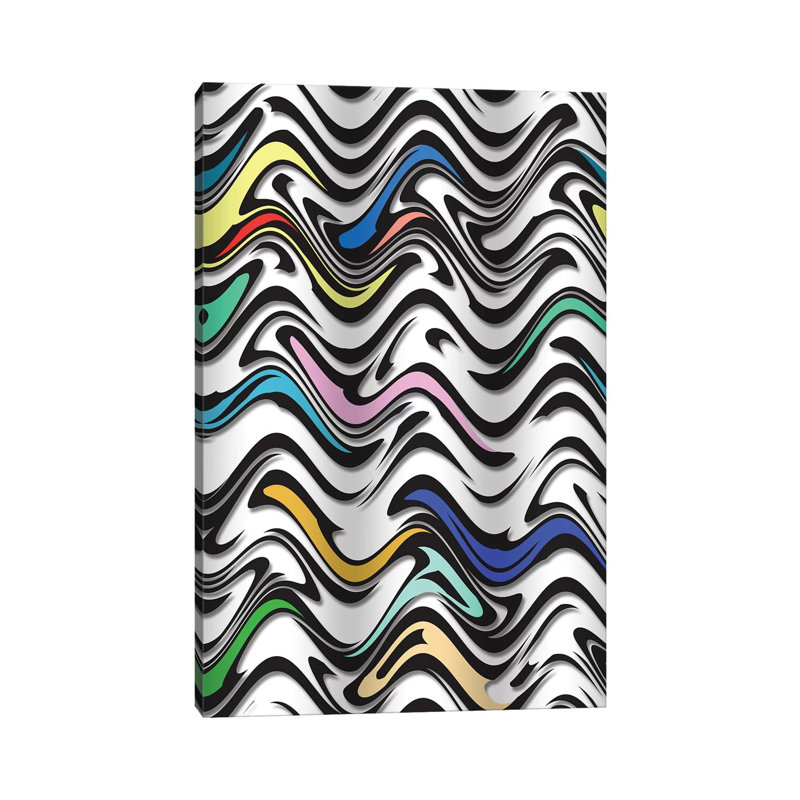 Trippy Wave In An Urban Abstract by Barruf - Wrapped Canvas Painting